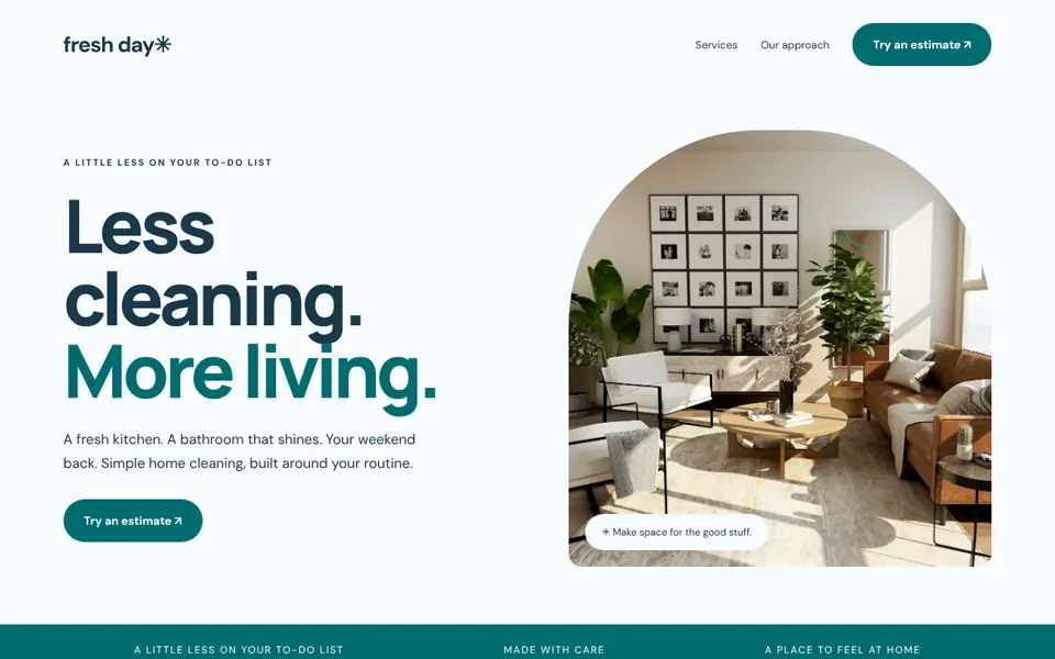 Fresh Day cleaning example website
