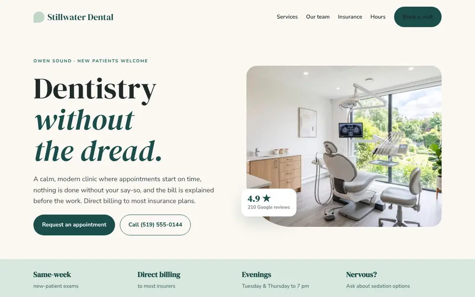 Stillwater Dental example website