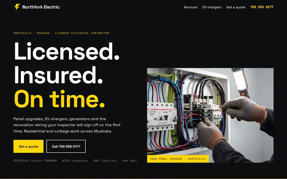 Northfork Electric example website